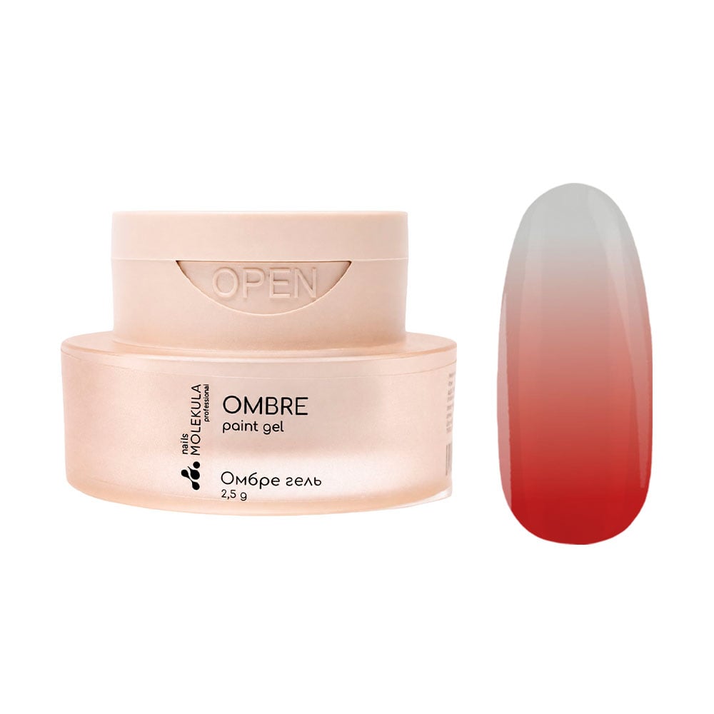 Омбре гель для нігтів Nails Molekula Professional Ombre Paint Gel, OP05 Red, 2.5 г
